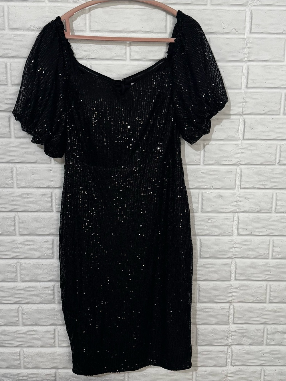 Faeriesty Black Sequin Dress Gown Women’s 2XL XXL Formal Goth Glam Elegant